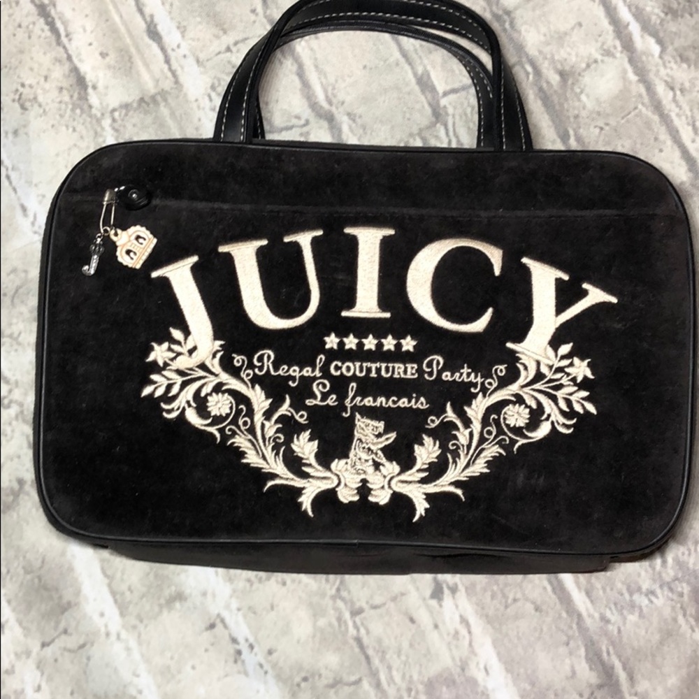 Juicy Couture Brown Velour makeup carrying bag